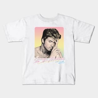 George Michael // Faded Vintage Look // Original Design Kids T-Shirt